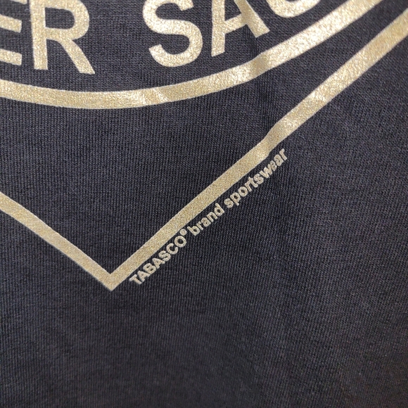 Vintage TABASCO pepper Sauce Black and Gold T shirt size Large - Picture 2 of 3